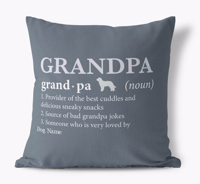 Definition of Grandpa: Personalized {breedFullName} Canvas Pillow